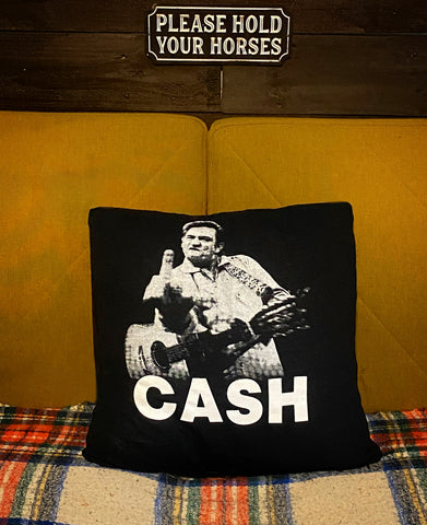 Man in Black Throw Pillow