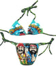 Cheech and Chong Weed print pot marijuana 420 smoke smog made in USA hand studded Teekini t-shirt bikini rock n roll rock and roll bikinis miami made in usa limited edition kini handmade bikinis handmade Custom bikinis Betty Bangs Bikinis american made tshirt bikini teekini Swarovski Crystals