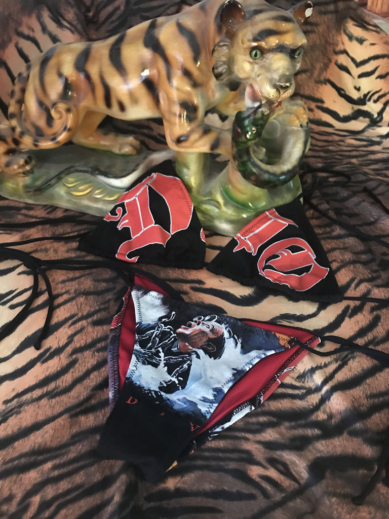 rock and roll Ronnie James Dio made in USA scrunch Teekini t-shirt bikini rock n roll bikinis miami made in the usa limited edition bikinis limited edition kini Holy Diver handmade bikinis handmade Dio Custom bikinis bikini Betty Bangs Bikinis Betty Bangs american made
